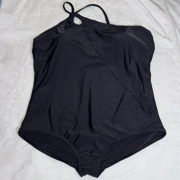 Plus Size Lands' End UPF 50 Tummy Control One Shoulder One-Piece Swims Size 3X - Picture 3 of 10